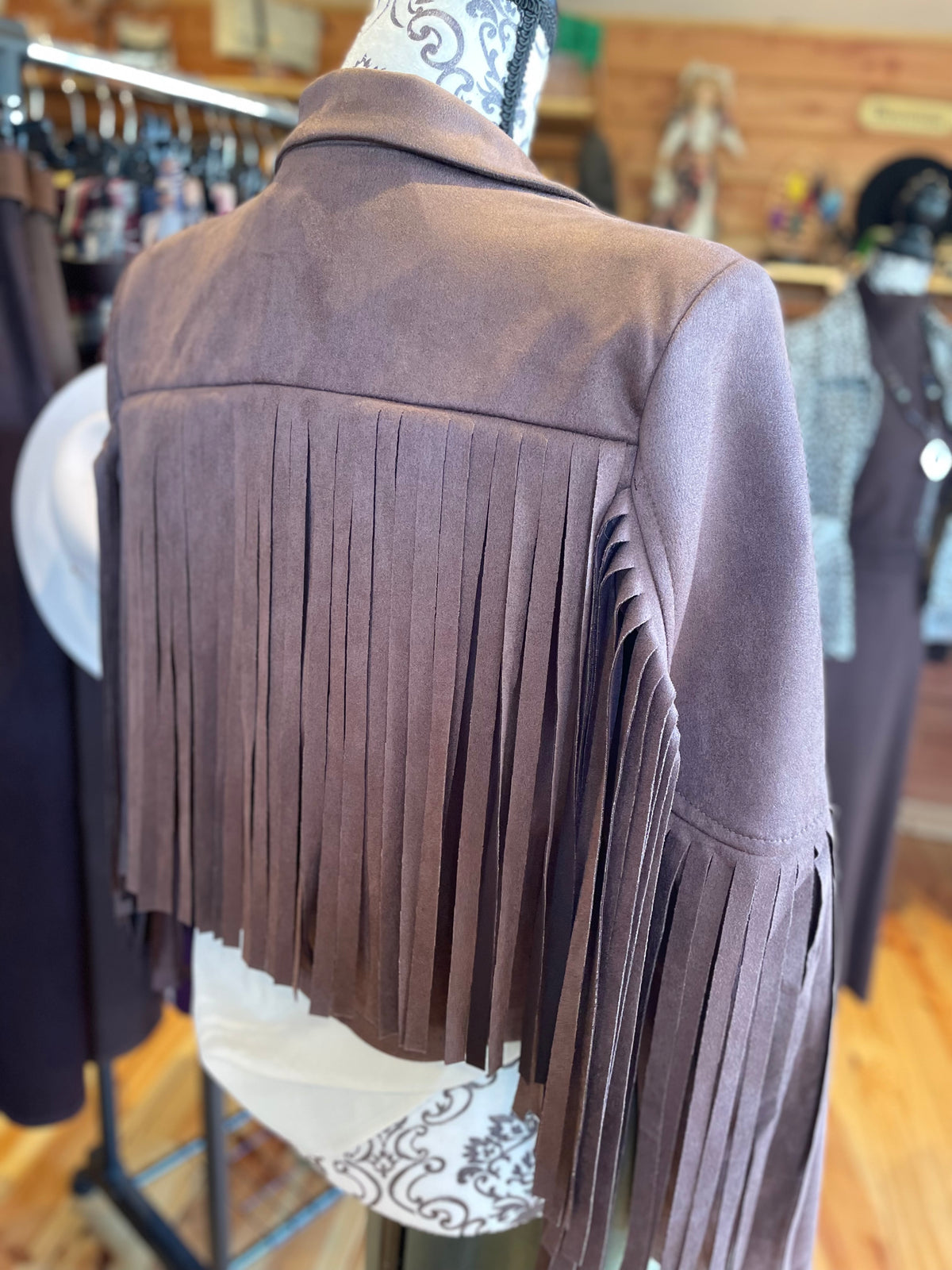 Veste franges choco