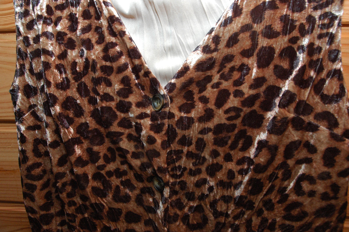 Gilet léopard velours
