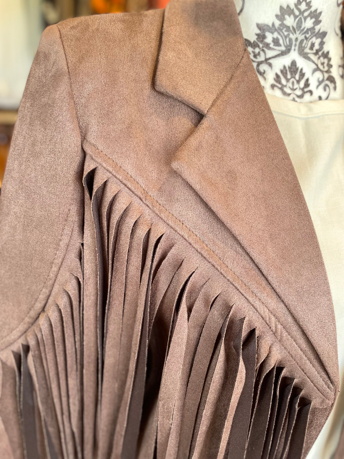 Veste franges choco